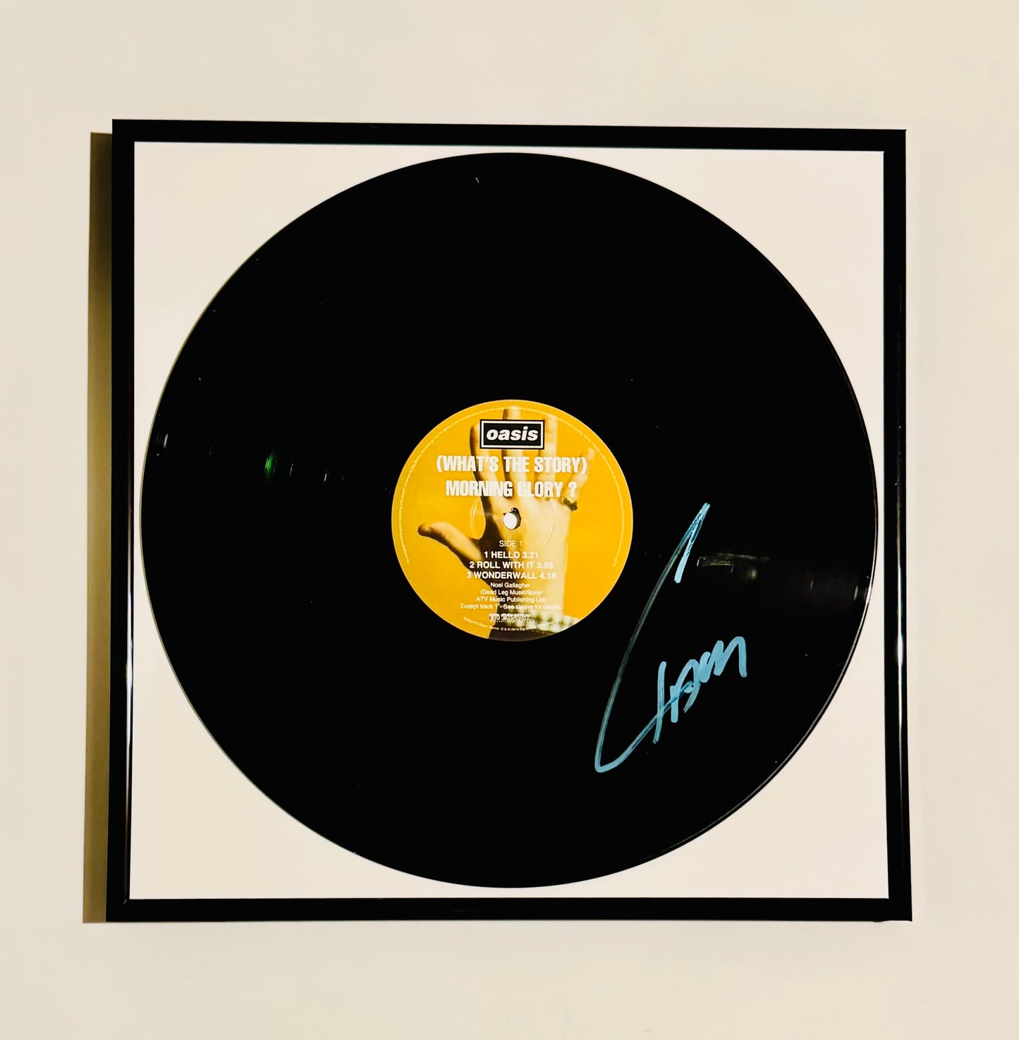 Oasis Liam Gallagher Autographed Vinyl Record Framed With COA
