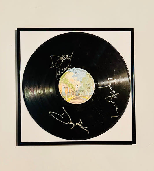 America Autographed Vinyl Record Framed With COA