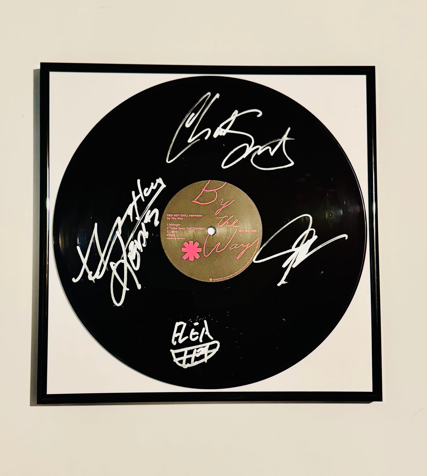 Red Hot Chili Peppers Autographed Vinyl Record Framed With COA