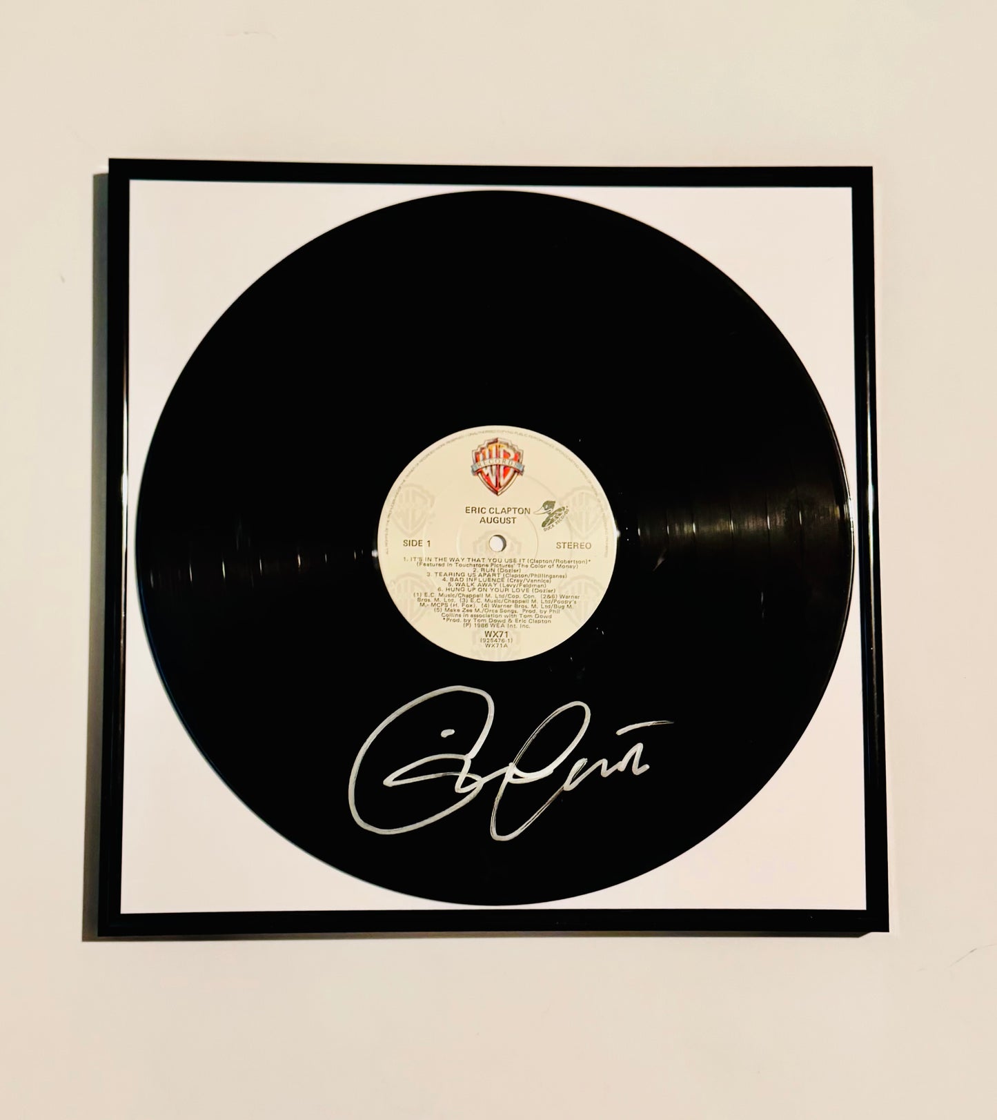 Eric Clapton Autographed Vinyl Record Framed With COA