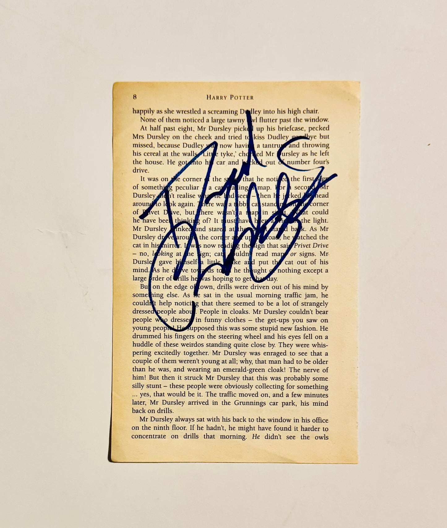Harry Potter Daniel Radcliffe Autographed Book Page With COA