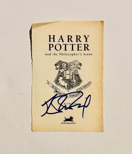 Harry Potter J.K Rowling Autographed Book Page With COA