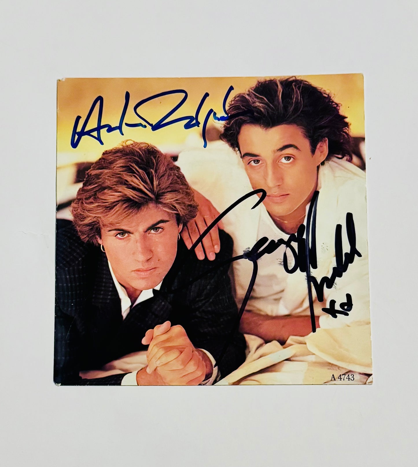 Wham George Michael & Andrew Ridgeley 7" Single Cover Autographed With COA