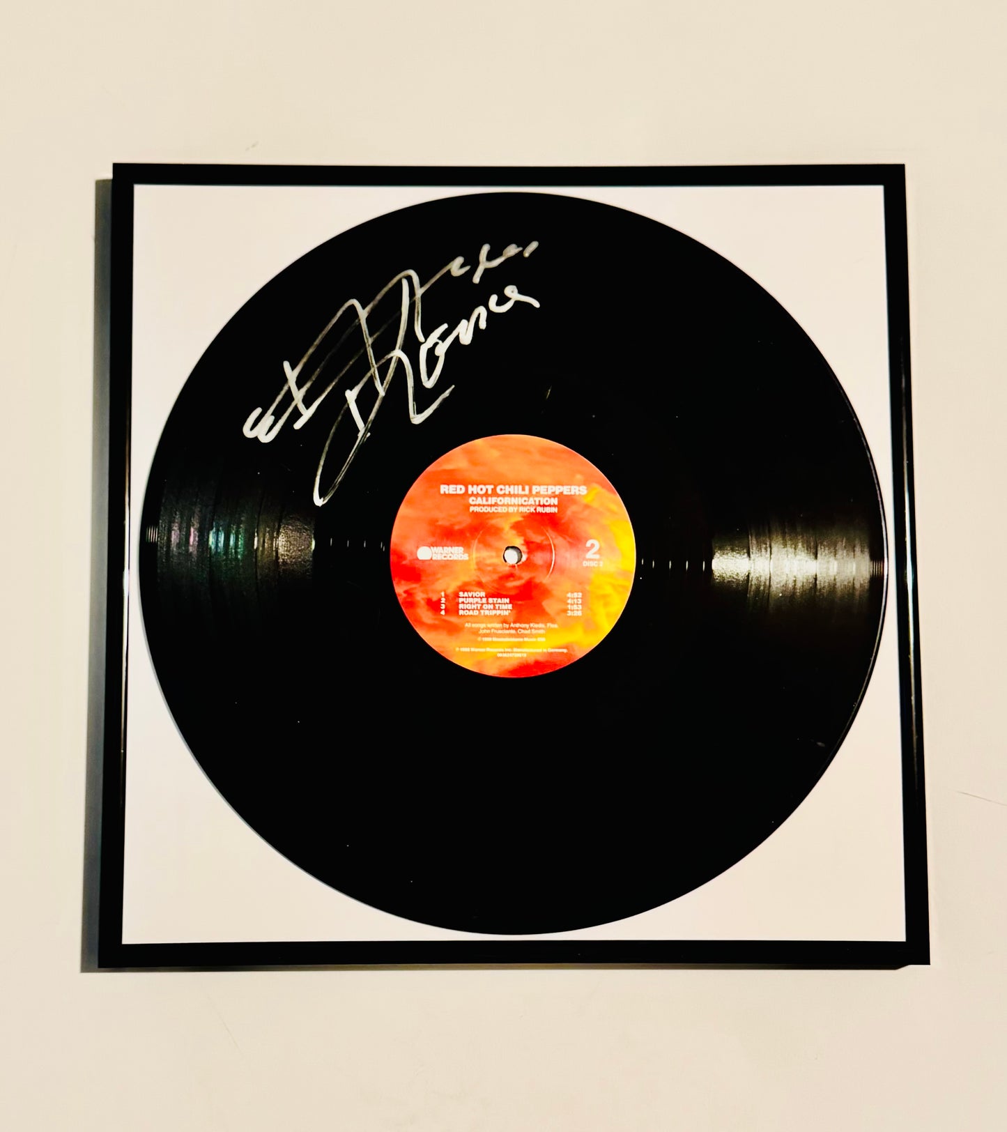RHCP Anthony Kiedis Autographed Vinyl Record Framed With COA