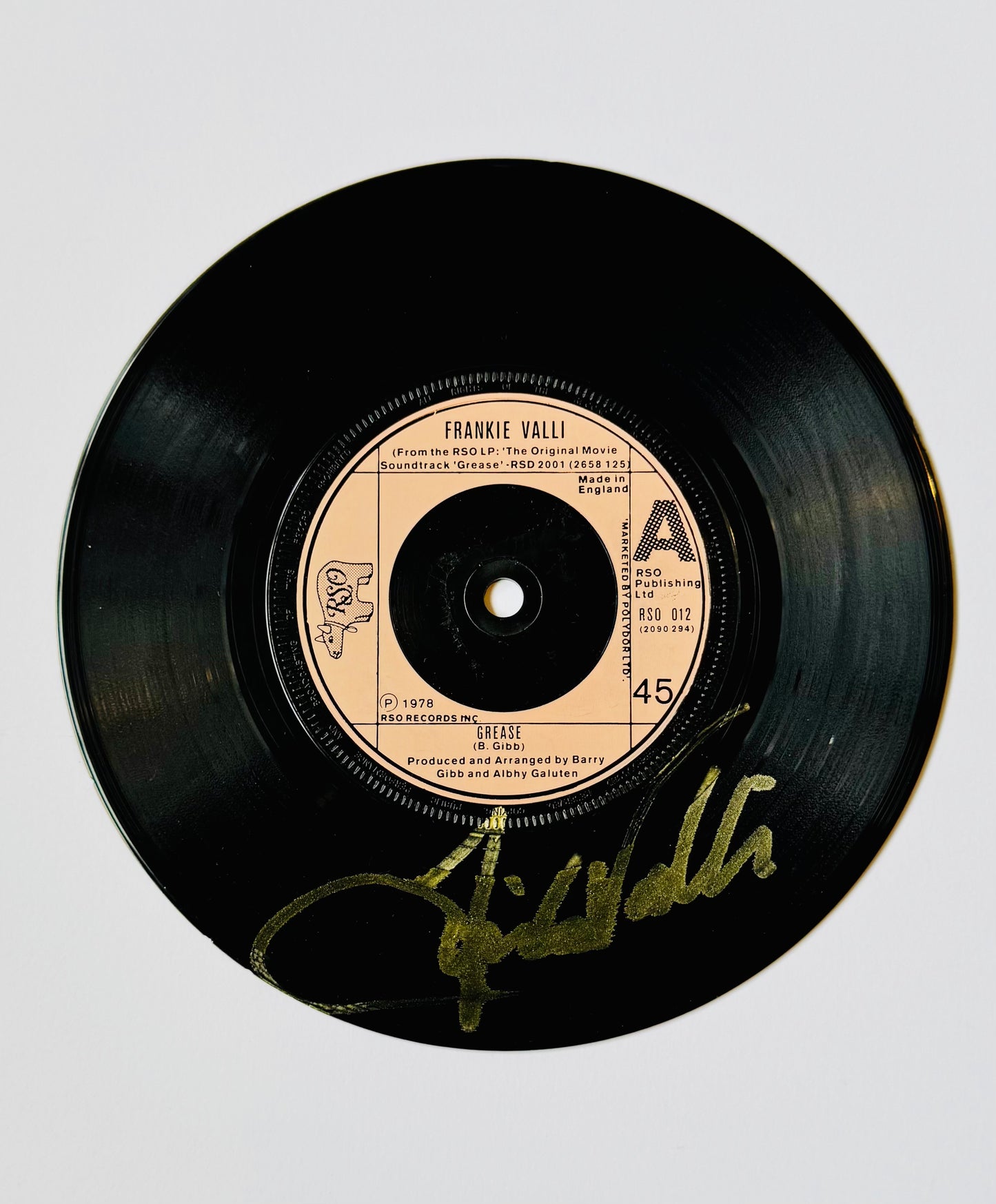 Frankie Valli Grease 7" Single Vinyl Autographed With COA