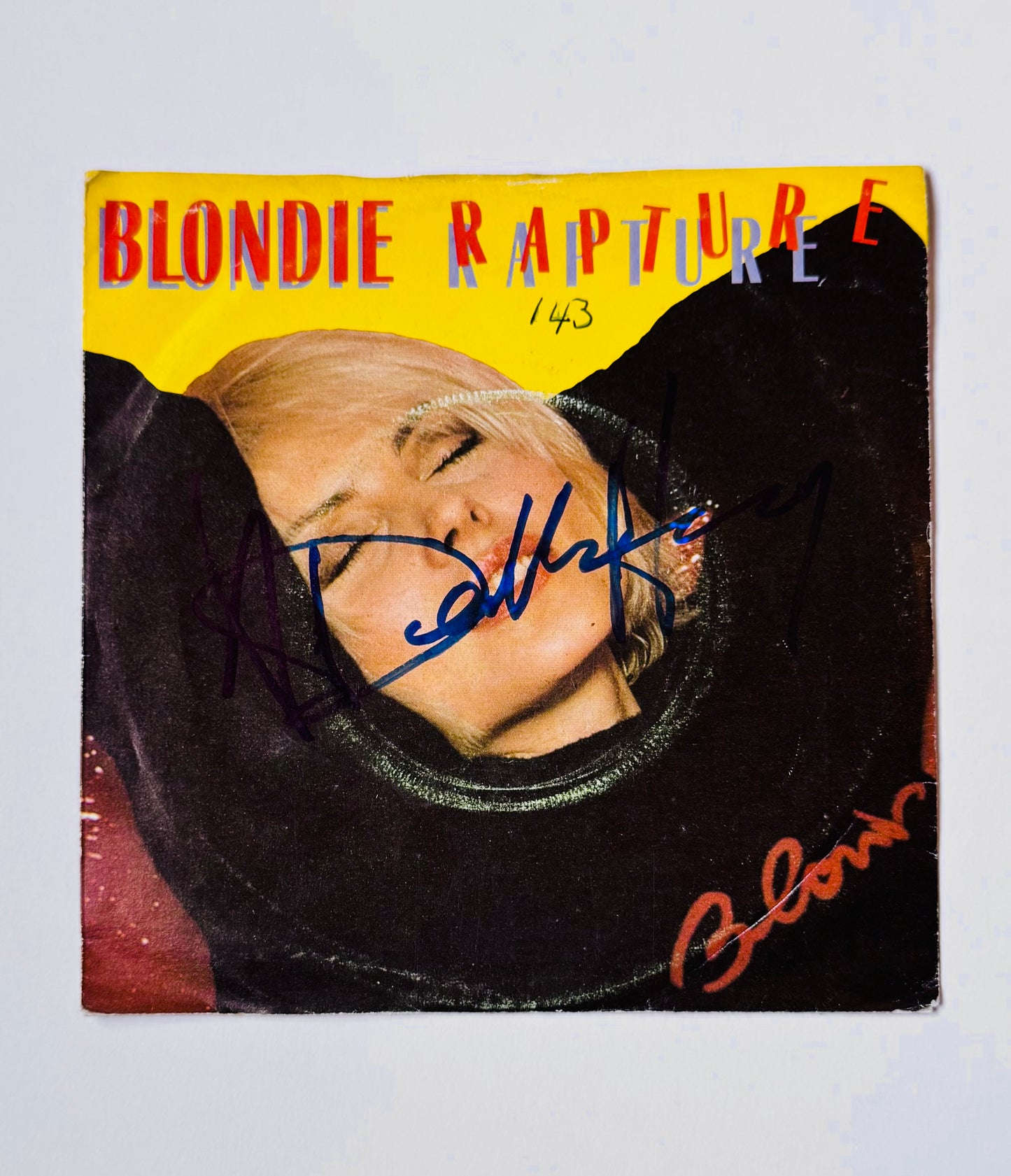 Blondie Debbie Harry 7" Single Vinyl Cover Autographed With COA