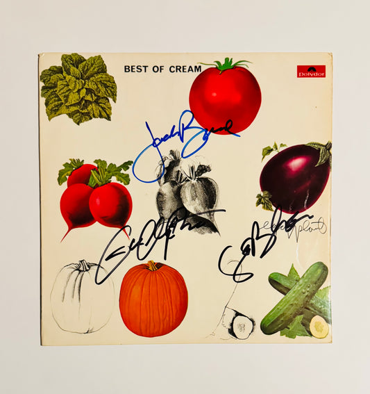 Eric Clapton, Ginger Baker & Jack Bruce Cream Autographed LP Cover With COA