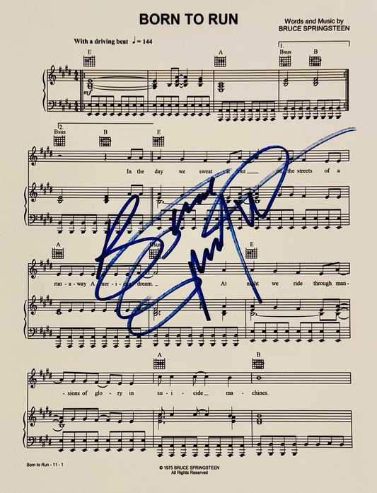 Bruce Springsteen Autographed Sheet Music With COA