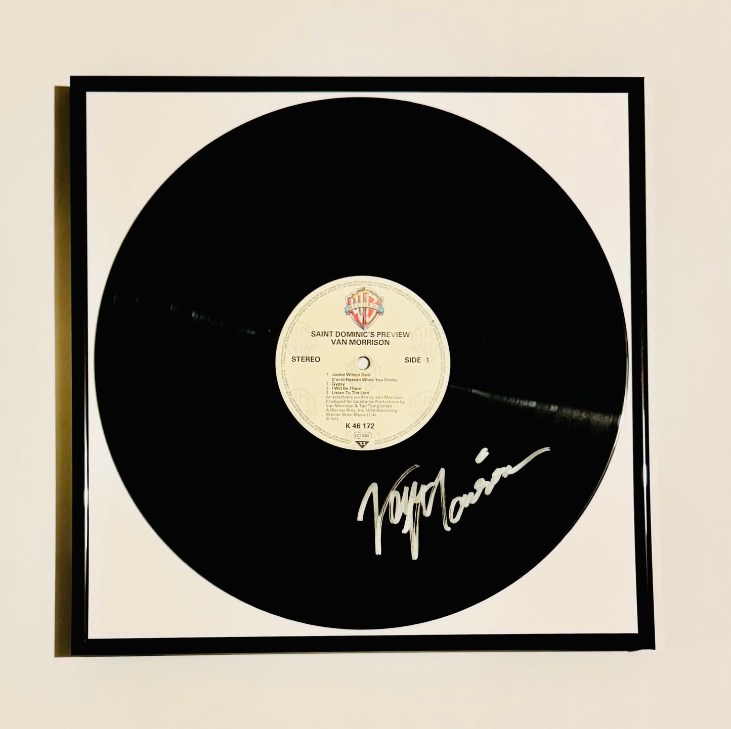 Van Morrison Autographed Vinyl Record Framed With COA