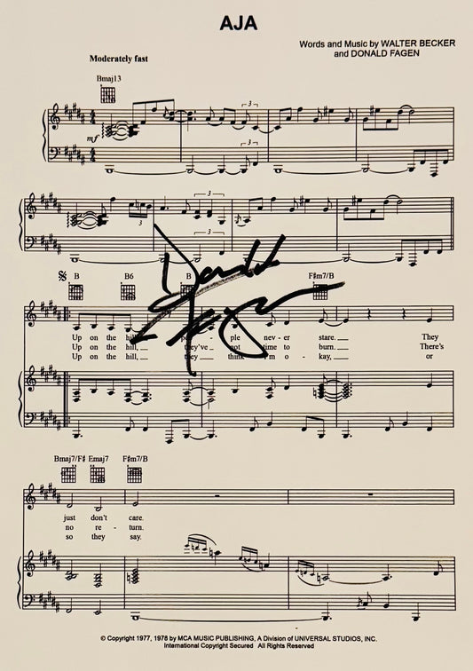 Donald Fagen Autographed Sheet Music With COA