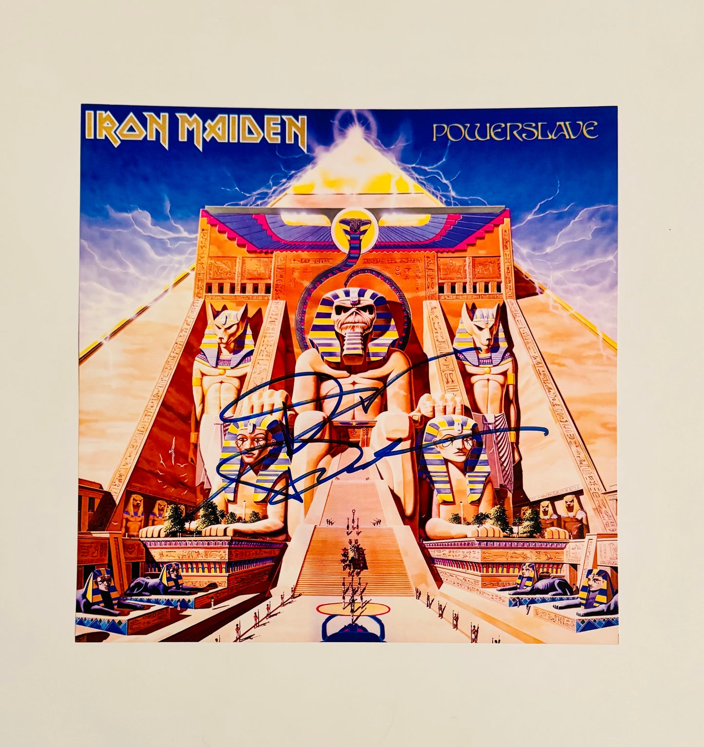 Bruce Dickinson Iron Maiden Autographed Promotional LP Poster With COA