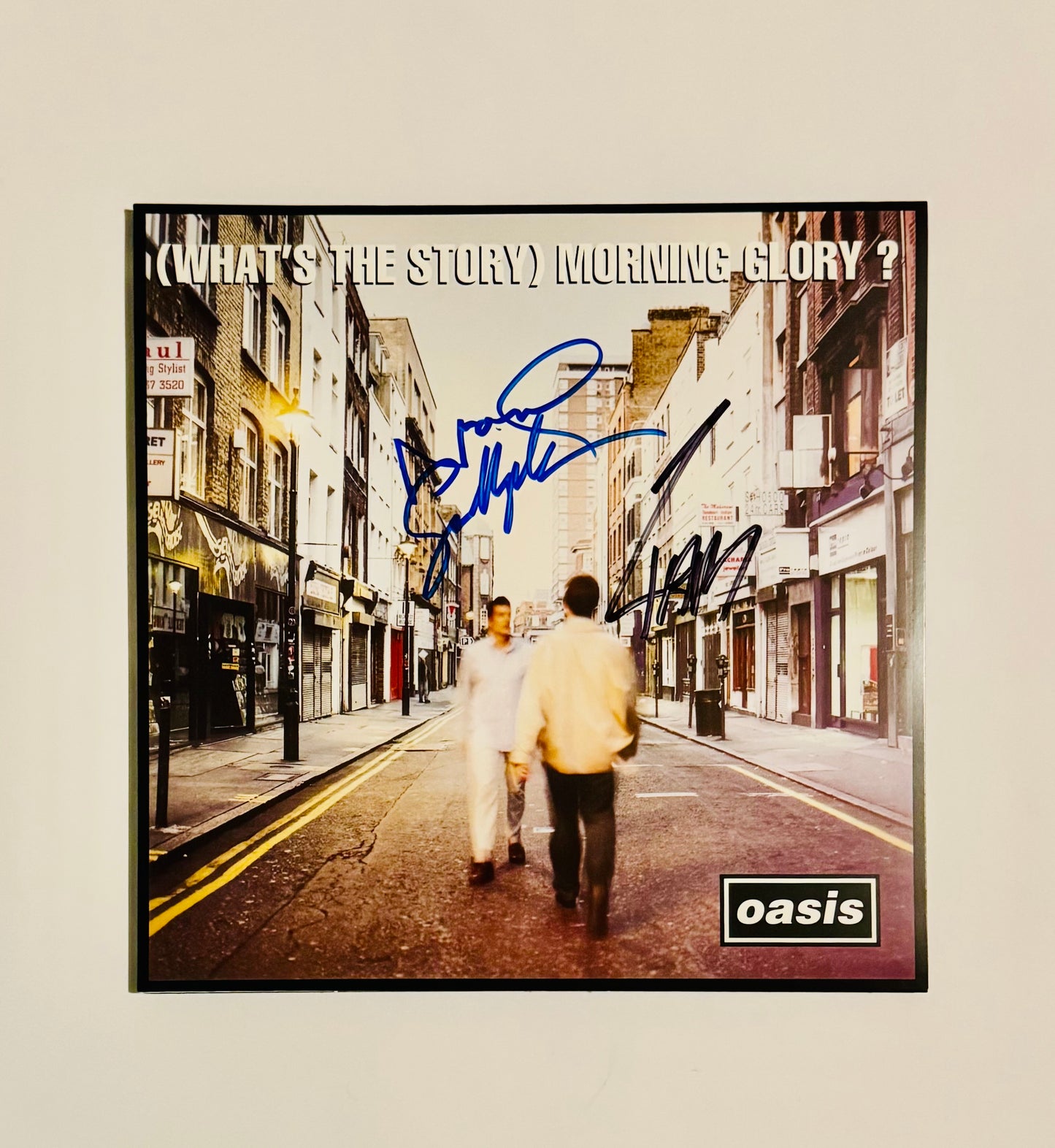 Oasis Liam & Noel Gallagher Autographed LP Cover With COA