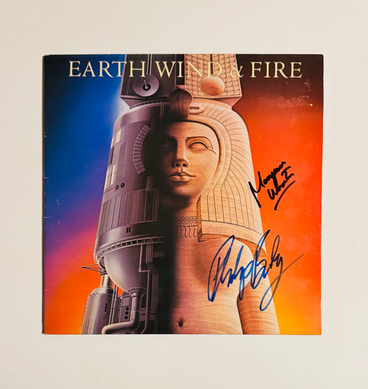 EWF Maurice White & Philip Bailey Autographed LP Cover With COA