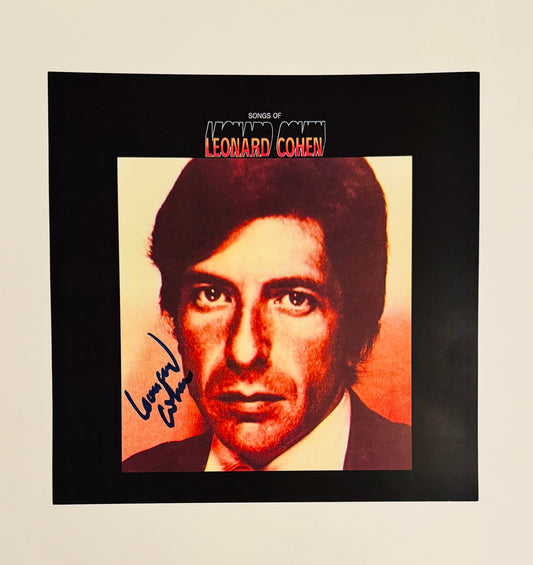 Leonard Cohen Autographed Promotional LP Poster With COA